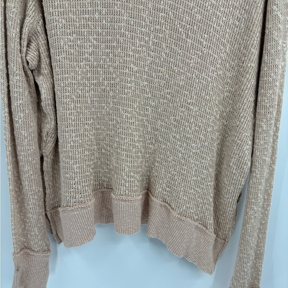 FREE PEOPLE Tommy Turtleneck Sweater Womens Peach Long Sleeve Nubby Knit large - Picture 5 of 16